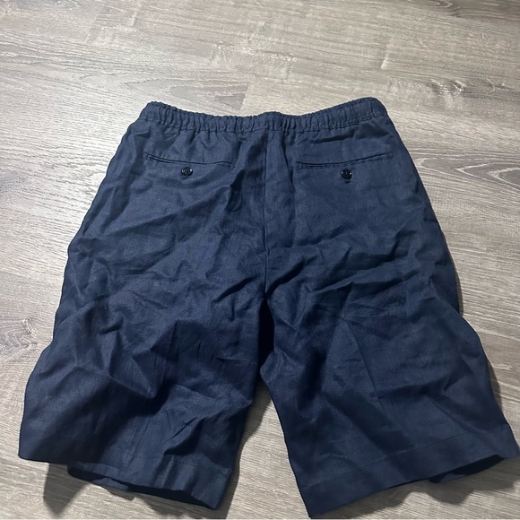 Gutteridge Navy Blue Linen Shorts - Picture 4 of 6